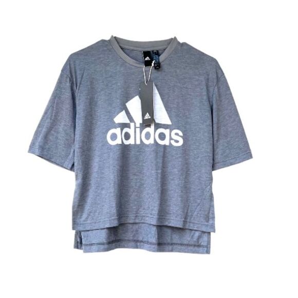 Adidas High Low Logo Tee-Shirt Top XS New NWT - Picture 1 of 7